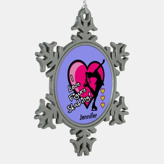 Afbeelding schaatsen - Aangepaste versiering Tin Sneeuwvlok Ornament (Links)