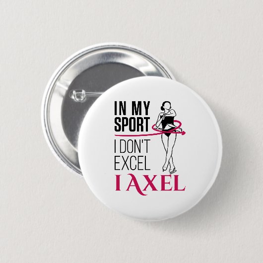 Afbeelding schaatsen Axel Pun Ronde Button 5,7 Cm (Voorkant /achterkant)