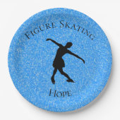Afbeelding Schaatsen Blue Sparkle Paper Borden w / Papieren Bordje (Voorkant)