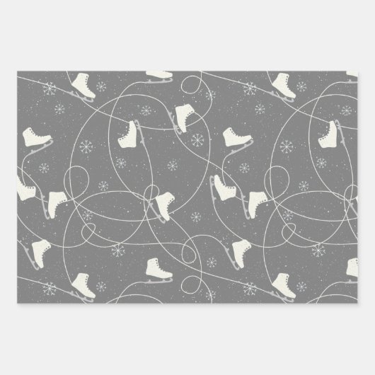 Afbeelding Schaatsen die op 3 kleuren schaatsen Inpakpapier Vel (Voorkant 3)