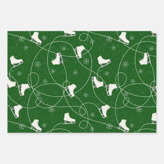 Afbeelding Schaatsen die op 3 kleuren schaatsen Inpakpapier Vel (Voorkant 2)