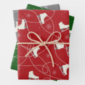 Afbeelding Schaatsen die op 3 kleuren schaatsen Inpakpapier Vel (In situ)