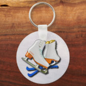 Afbeelding Schaatsen en Schaatsen met Jouw naam Sleutelhanger (Voorkant)