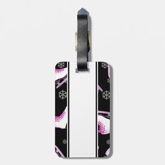 Afbeelding schaatsen - Ice Schaatsen Black en Roze Bagagelabel (Achterkant verticaal)