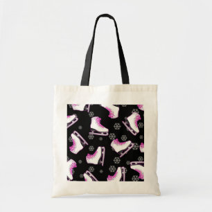 Afbeelding schaatsen - Ice Schaatsen Black en Roze Tote Bag