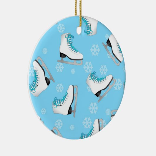 Afbeelding schaatsen - Ice Schaatsen Blue met snee Keramisch Ornament (Rechts)