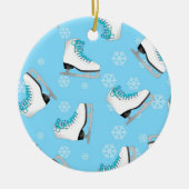 Afbeelding schaatsen - Ice Schaatsen Blue met snee Keramisch Ornament (Voorkant)