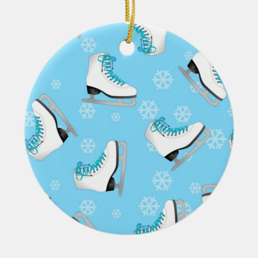 Afbeelding schaatsen - Ice Schaatsen Blue met snee Keramisch Ornament (Voorkant)