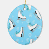 Afbeelding schaatsen - Ice Schaatsen Blue met snee Keramisch Ornament (Links)
