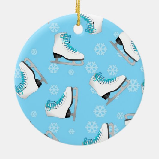 Afbeelding schaatsen - Ice Schaatsen Blue met snee Keramisch Ornament (Achterkant)