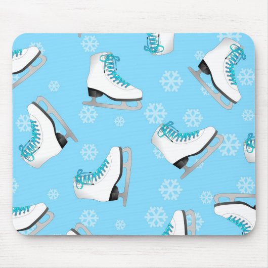 Afbeelding schaatsen - Ice Schaatsen Blue met snee Muismat (Voorkant)