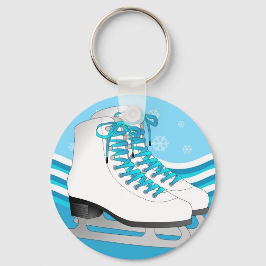Afbeelding schaatsen - Ice Schaatsen Blue met snee Sleutelhanger (Voorkant)