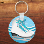 Afbeelding schaatsen - Ice Schaatsen Blue met snee Sleutelhanger (Voorkant)