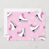 Afbeelding schaatsen - Ice Schaatsen Roze met snee Briefkaart (Voorkant / Achterkant)
