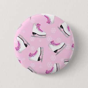 Afbeelding schaatsen - Ice Schaatsen Roze met snee Ronde Button 5,7 Cm