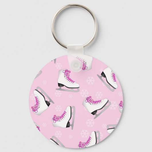 Afbeelding schaatsen - Ice Schaatsen Roze met snee Sleutelhanger (Voorkant)