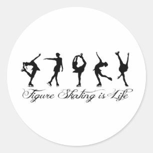 Afbeelding schaatsen is leven - Manuscript & Skate Ronde Sticker