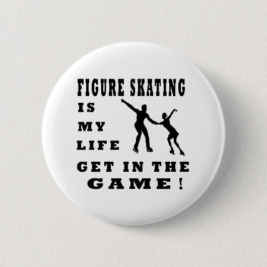 Afbeelding schaatsen is mijn leven ronde button 5,7 cm (Voorkant)