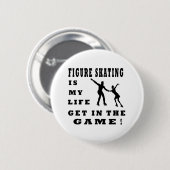 Afbeelding schaatsen is mijn leven ronde button 5,7 cm (Voorkant /achterkant)