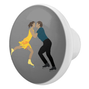 Afbeelding schaatsen keramische knop