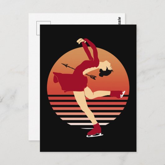 Afbeelding schaatsen - kunst van ijsdansen briefkaart (Voorkant / Achterkant)