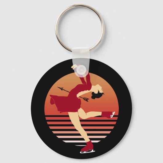 Afbeelding schaatsen - kunst van ijsdansen sleutelhanger (Voorkant)