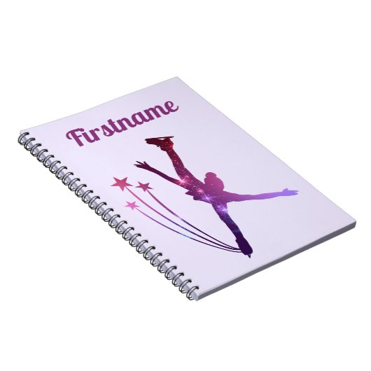 Afbeelding schaatsen Notitieboek - Paars Arabesque (Rechterzijde)