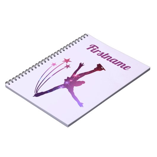 Afbeelding schaatsen Notitieboek - Paars Arabesque (Linkerzijde)