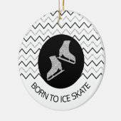 Afbeelding schaatsen ornament - Zwart zilver (mann (Links)
