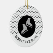 Afbeelding schaatsen ornament - Zwart zilver (vrou (Rechts)