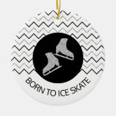 Afbeelding schaatsen ornament - Zwart zilver (vrou (Voorkant)