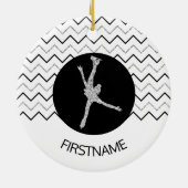 Afbeelding schaatsen ornament - Zwart zilver (vrou (Achterkant)