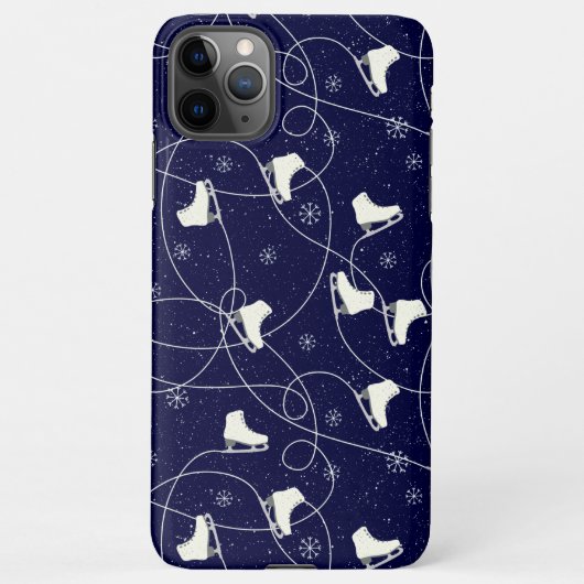 Afbeelding Schaatsen schaatsen op donkerblauw iPhone Hoesje (Achterkant)