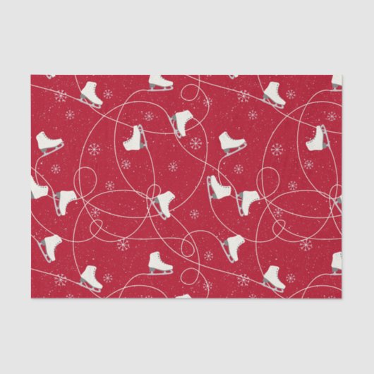 Afbeelding Schaatsen schaatsen op helder rood Tissuepapier (Voorkant)