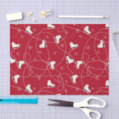 Afbeelding Schaatsen schaatsen op helder rood Tissuepapier (Craft)