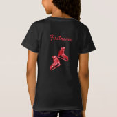 Afbeelding schaatsen T-Shirt - Girl Red Stars (Achterkant)