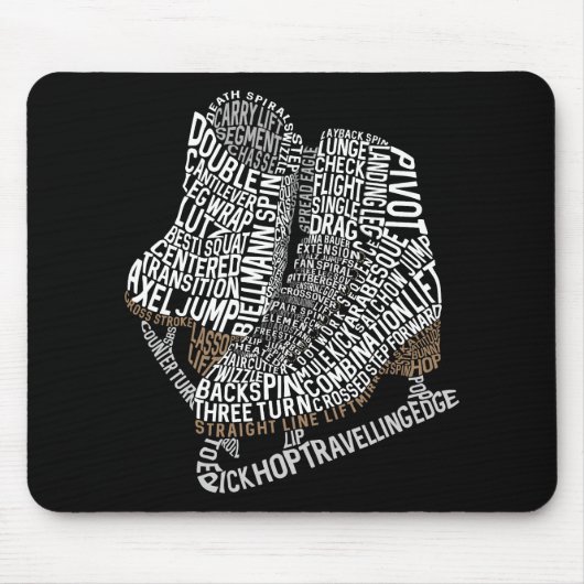 Afbeelding Schaatsen Word Art Ice Dance Muismat (Voorkant)