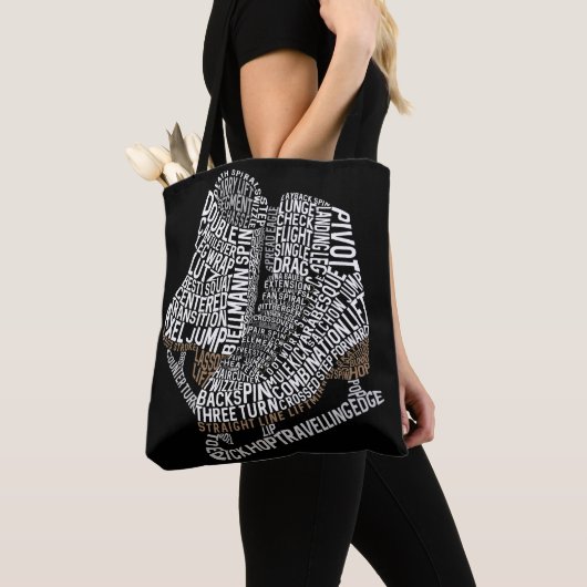 Afbeelding Schaatsen Word Art Ice Dance Tote Bag (Dichtbij)