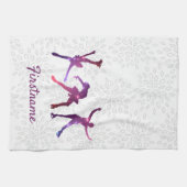 Afbeelding schaatser Roze Paarse ster - ijsdoek Theedoek (Horizontaal)