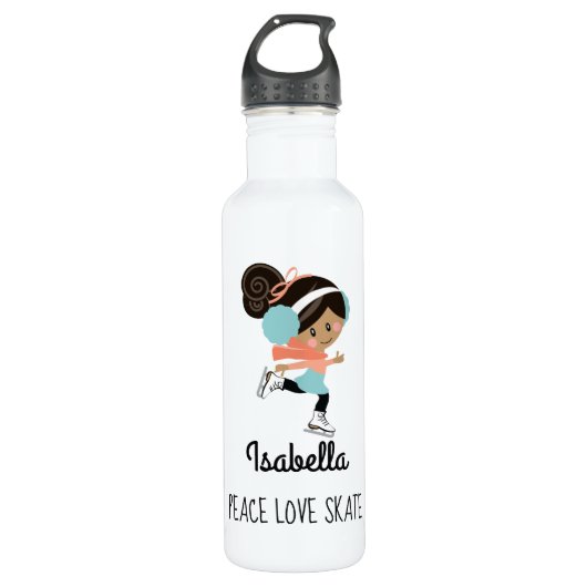 Afbeelding Schatting Water Fles Peace Love Schaats (Voorkant)
