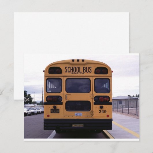 Afbeelding schoolbus briefkaart (Voorkant / Achterkant)