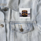 Afbeelding schoolbus vierkante button 5,1 cm (In situ)