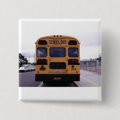 Afbeelding schoolbus vierkante button 5,1 cm (Voorkant)