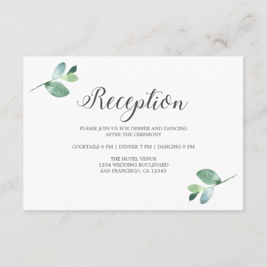 Afbeelding script Eucalyptus Foliage Weddenschappe Informatiekaartje (Voorkant)