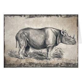 Afbeelding Sepia Rhino Happy Birthday Kaart