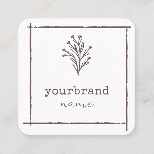 Afbeelding Sjabloon Rustieke Bloemen Boeket Bloem Vierkante Visitekaartje (Voorkant)