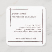 Afbeelding Sjabloon Rustieke Bloemen Boeket Bloem Vierkante Visitekaartje (Achterkant)