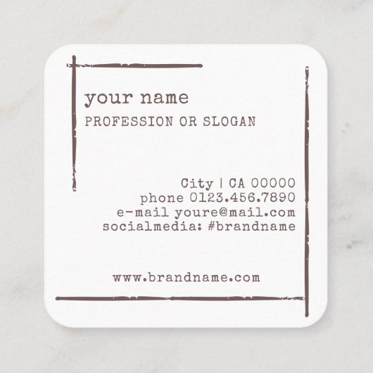 Afbeelding Sjabloon Rustieke Bloemen Boeket Bloem Vierkante Visitekaartje (Achterkant)