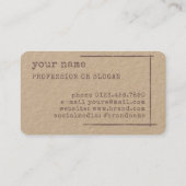 Afbeelding Sjabloon Rustieke Bloemen Kraft papier Visitekaartje (Achterkant)