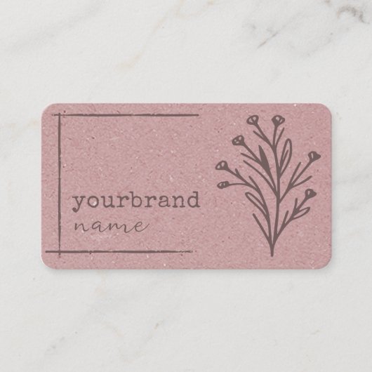 Afbeelding Sjabloon Rustieke Bloemen Kraft papier Visitekaartje (Voorkant)